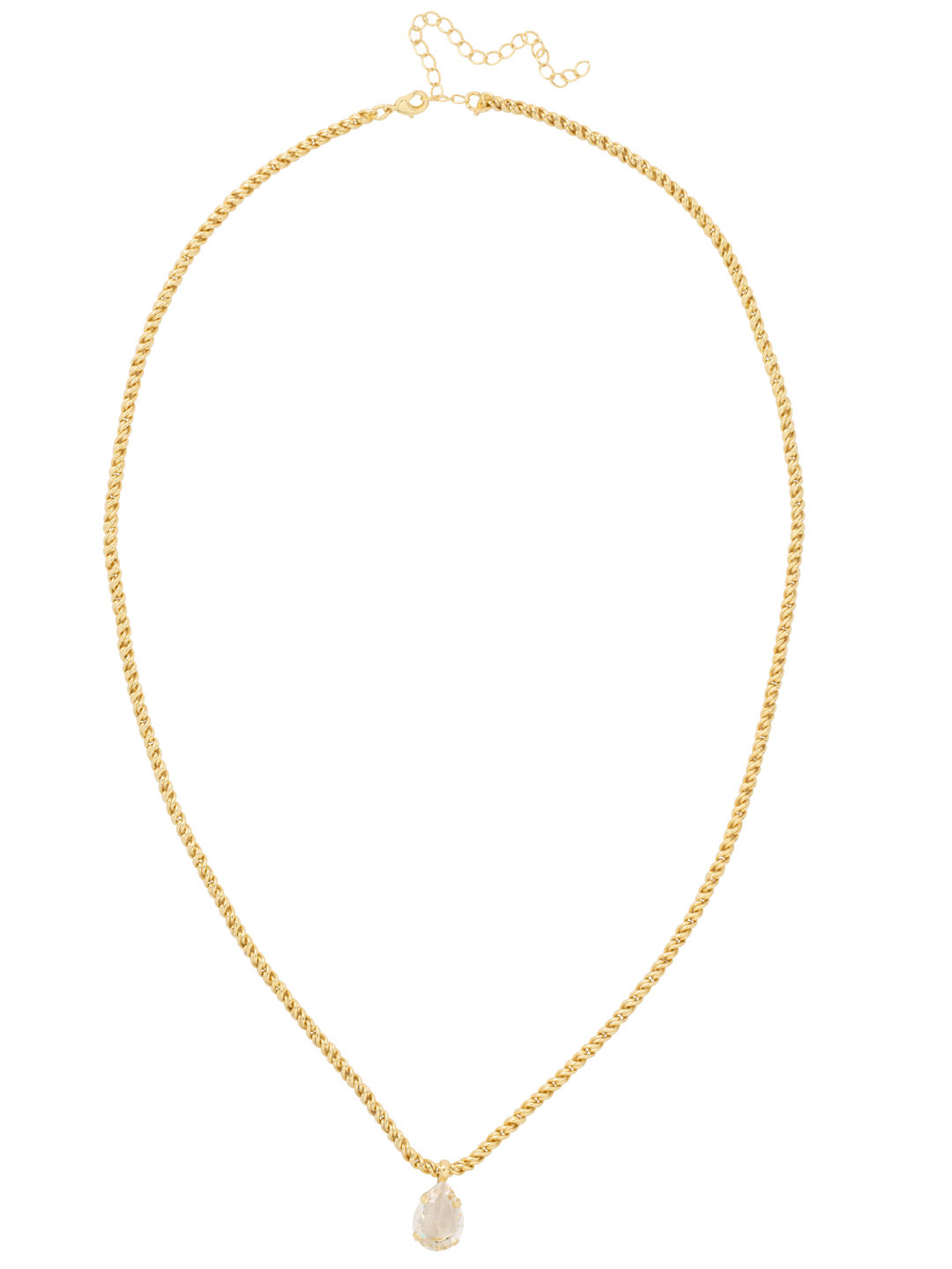 Eileen Long Necklace - NFM38BGCRY - <p>The Eileen Long Necklace features a pear cut crystal on a long adjustable rope chain, secured with a lobster claw clasp. From Sorrelli's Crystal collection in our Bright Gold-tone finish.</p>