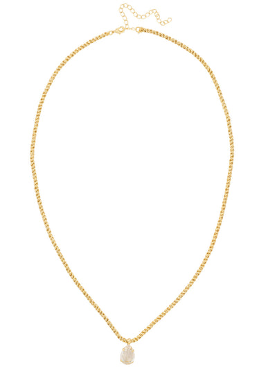 Eileen Long Necklace - NFM38BGCRY - <p>The Eileen Long Necklace features a pear cut crystal on a long adjustable rope chain, secured with a lobster claw clasp. From Sorrelli's Crystal collection in our Bright Gold-tone finish.</p>