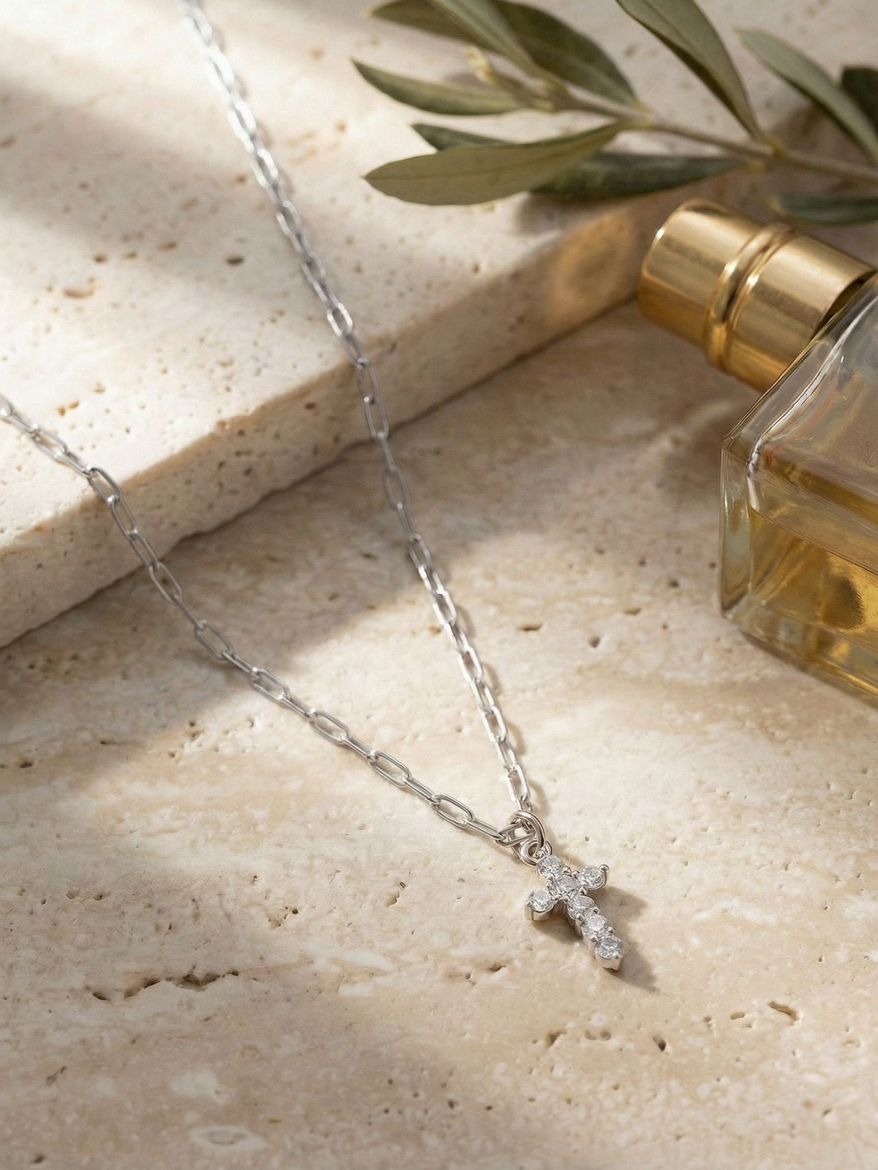 Crystal Cross Pendant Necklace - NFM7PDCRY