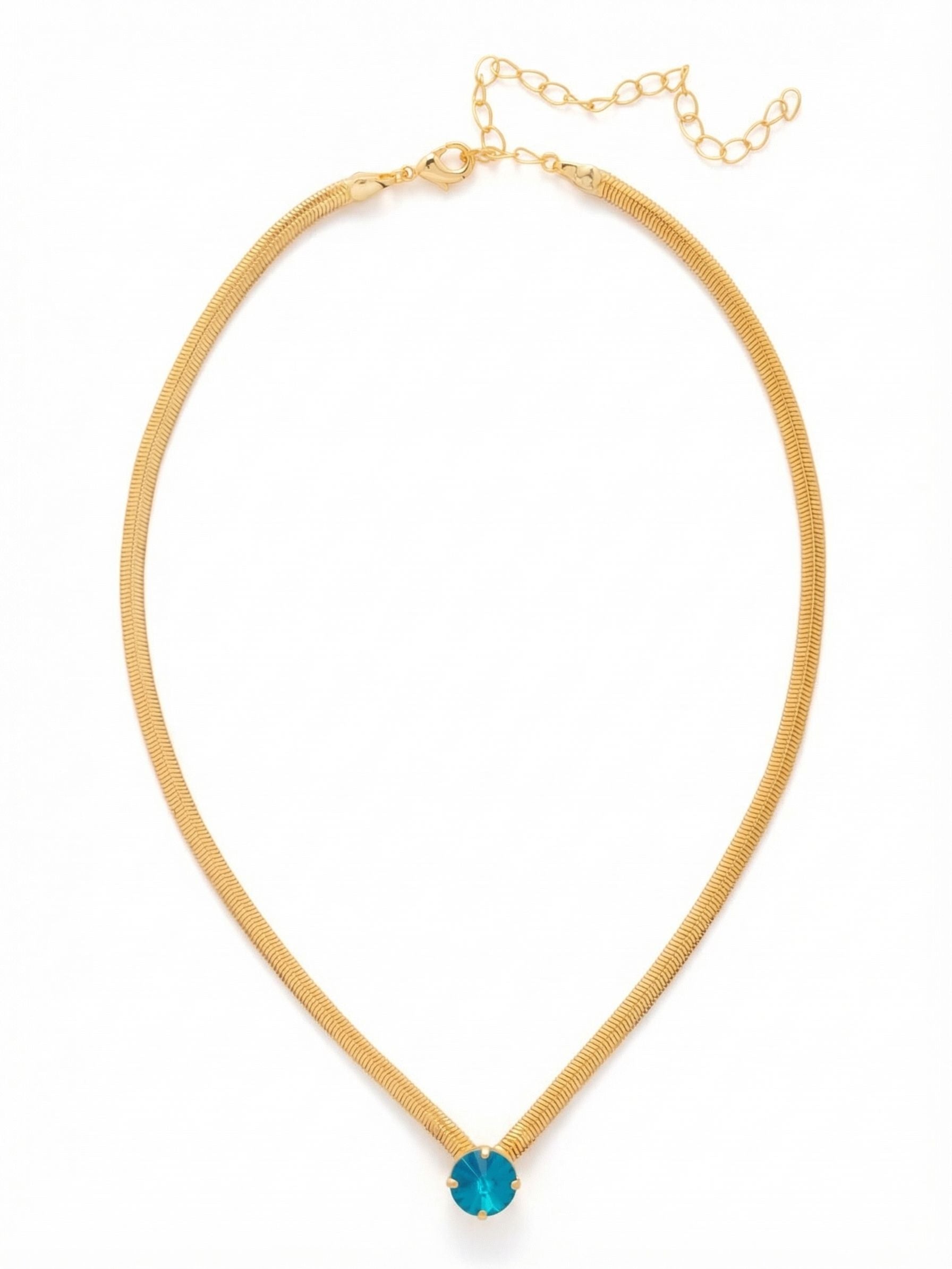 Rowan Pendant Necklace - NFP17BGCBO - <p>The Rowan Pendant Necklace features a single rivoli round cut crystal on a thin snake chain, secured with a lobster claw clasp.</p>