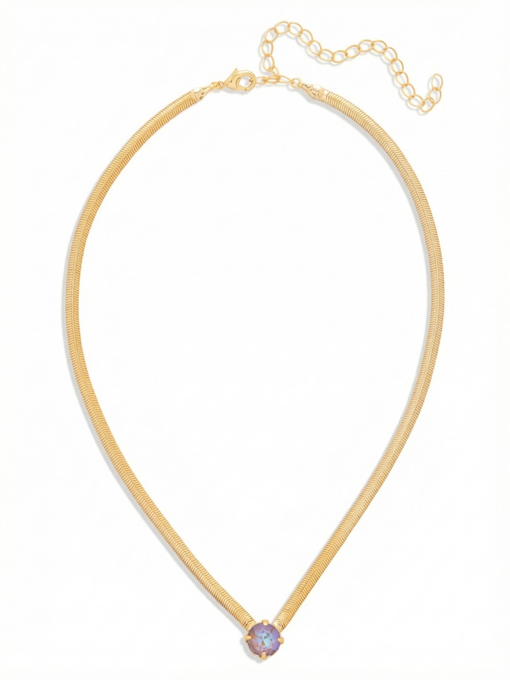 Rowan Pendant Necklace - NFP17BGCPD - <p>The Rowan Pendant Necklace features a single rivoli round cut crystal on a thin snake chain, secured with a lobster claw clasp.</p>
