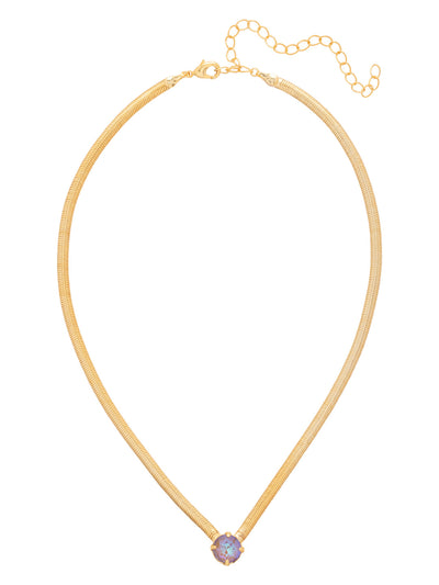 Rowan Pendant Necklace - NFP17BGCPD - <p>The Rowan Pendant Necklace features a single rivoli round cut crystal on a thin snake chain, secured with a lobster claw clasp. From Sorrelli's Cappuccino Delite collection in our Bright Gold-tone finish.</p>