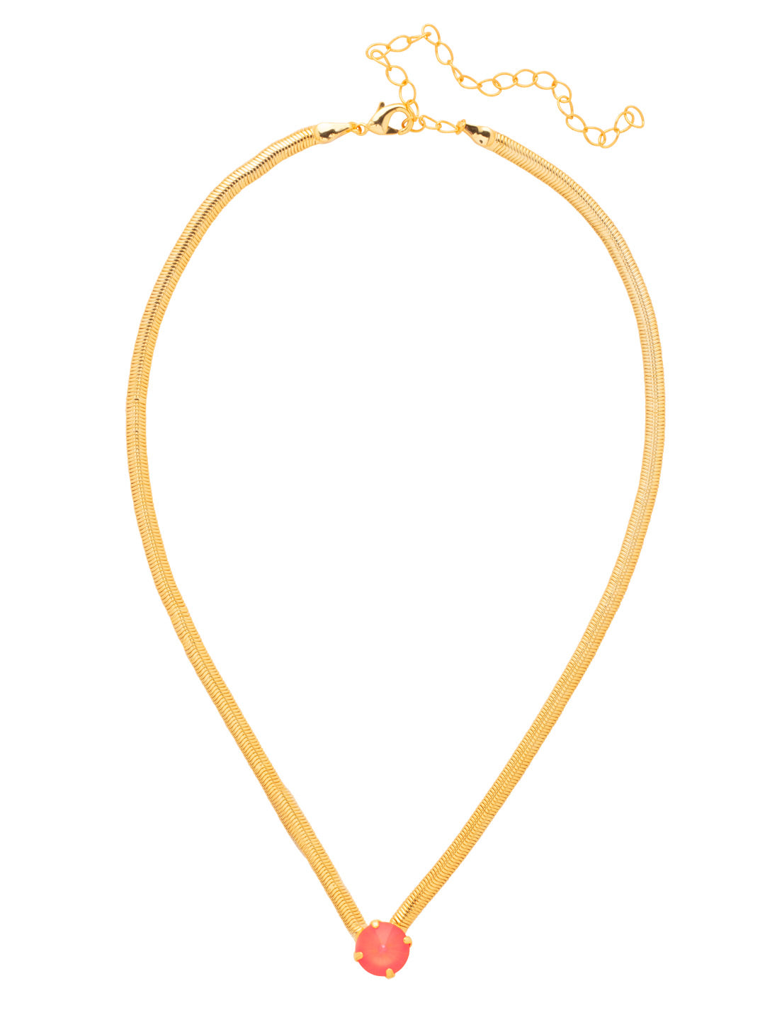 Rowan Pendant Necklace - NFP17BGELH - <p>The Rowan Pendant Necklace features a single rivoli round cut crystal on a thin snake chain, secured with a lobster claw clasp. From Sorrelli's Electric Hyacinth collection in our Bright Gold-tone finish.</p>
