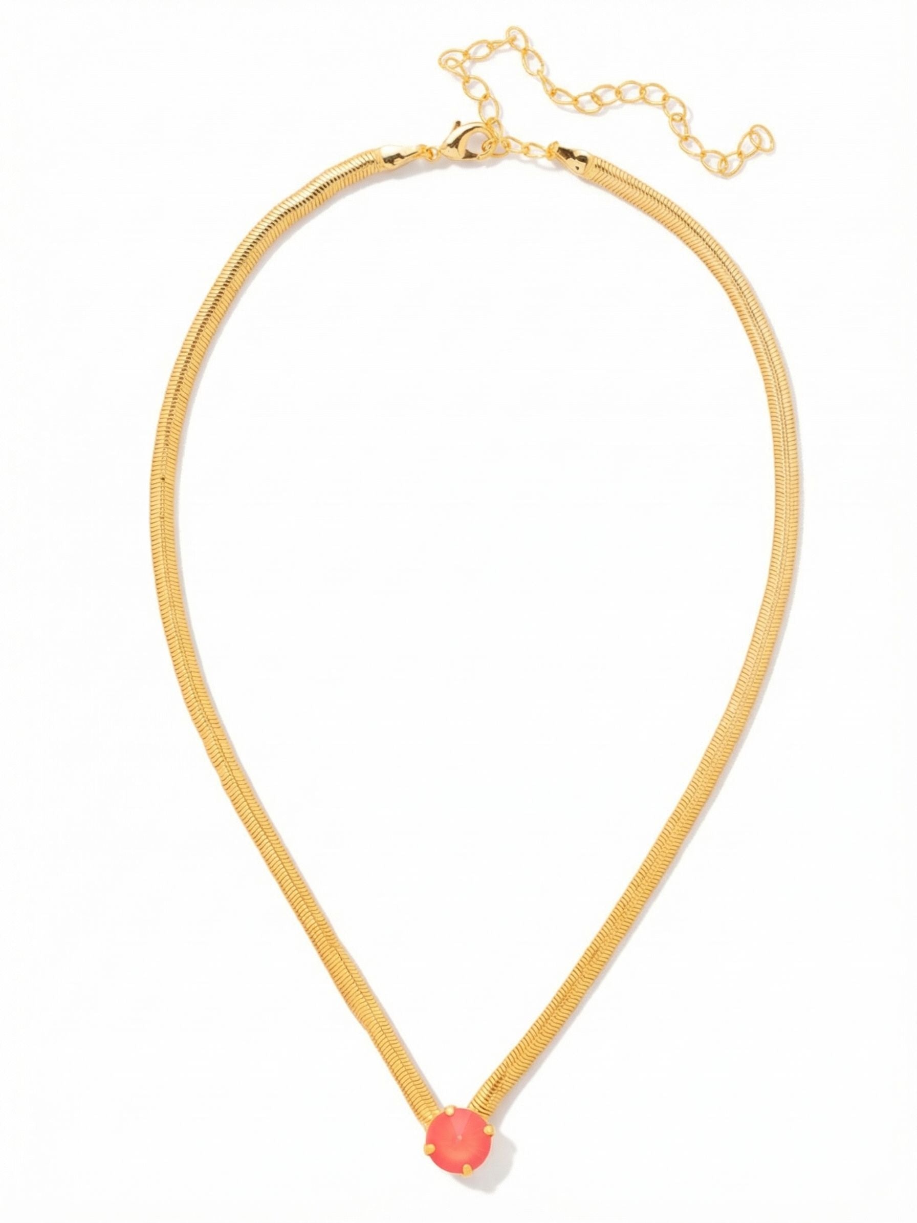 Rowan Pendant Necklace - NFP17BGELH - <p>The Rowan Pendant Necklace features a single rivoli round cut crystal on a thin snake chain, secured with a lobster claw clasp.</p>