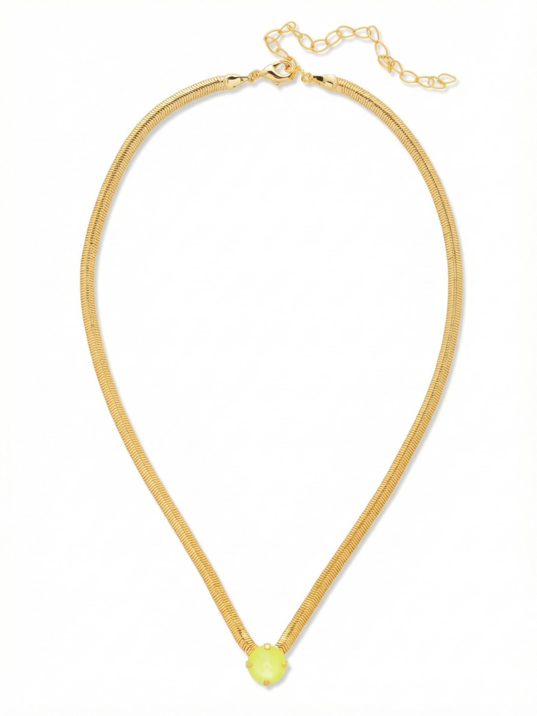 Rowan Pendant Necklace - NFP17BGELY - <p>The Rowan Pendant Necklace features a single rivoli round cut crystal on a thin snake chain, secured with a lobster claw clasp.</p>