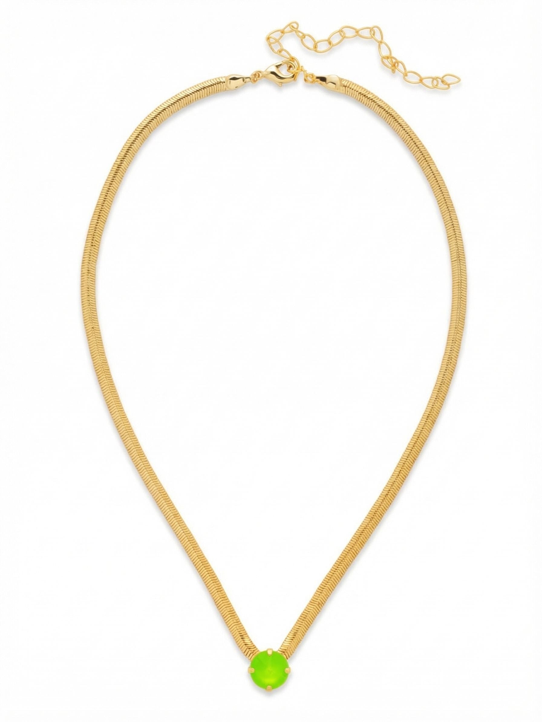 Rowan Pendant Necklace - NFP17BGETG - <p>The Rowan Pendant Necklace features a single rivoli round cut crystal on a thin snake chain, secured with a lobster claw clasp.</p>