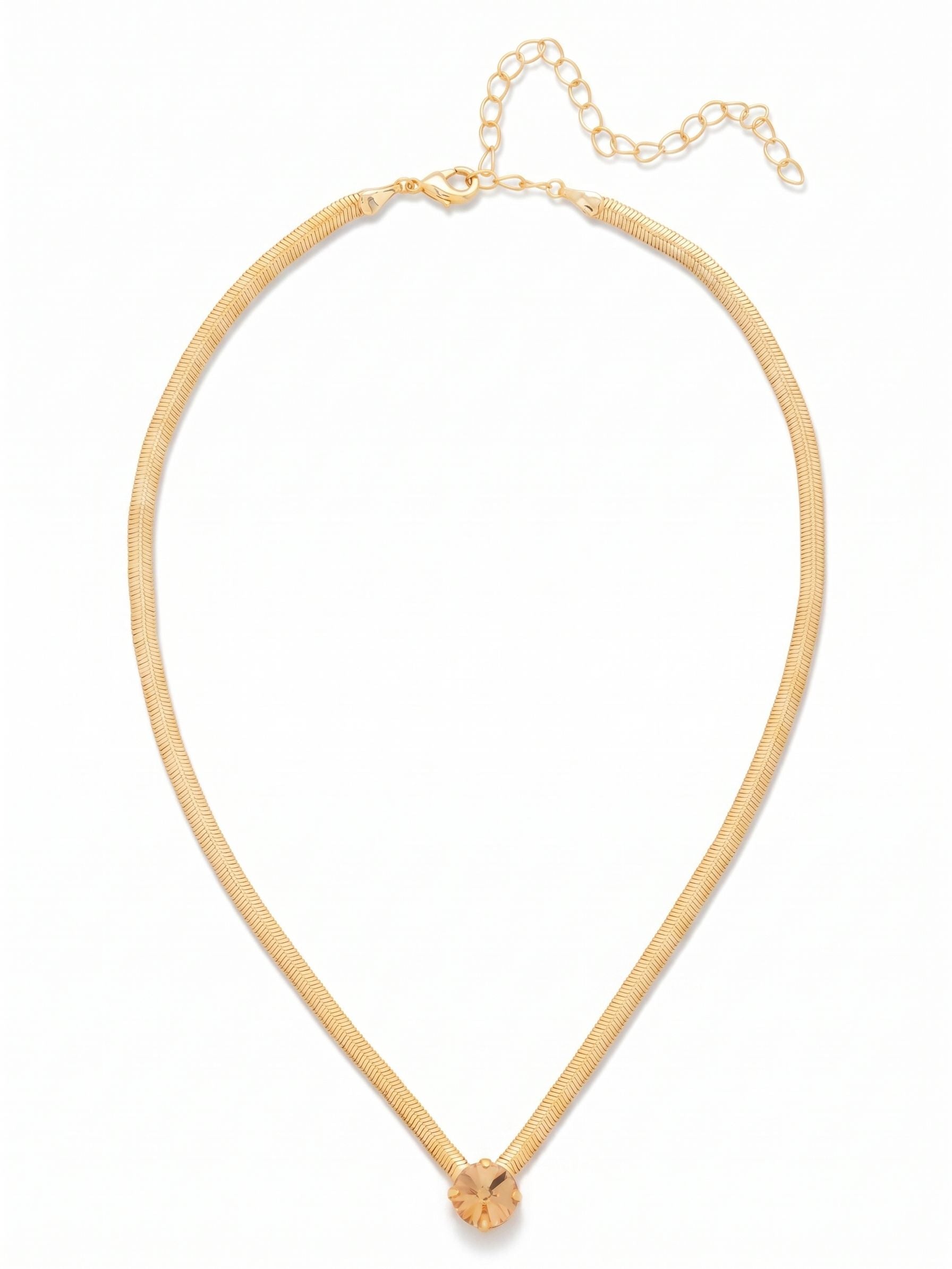 Rowan Pendant Necklace - NFP17BGLC - <p>The Rowan Pendant Necklace features a single rivoli round cut crystal on a thin snake chain, secured with a lobster claw clasp.</p>