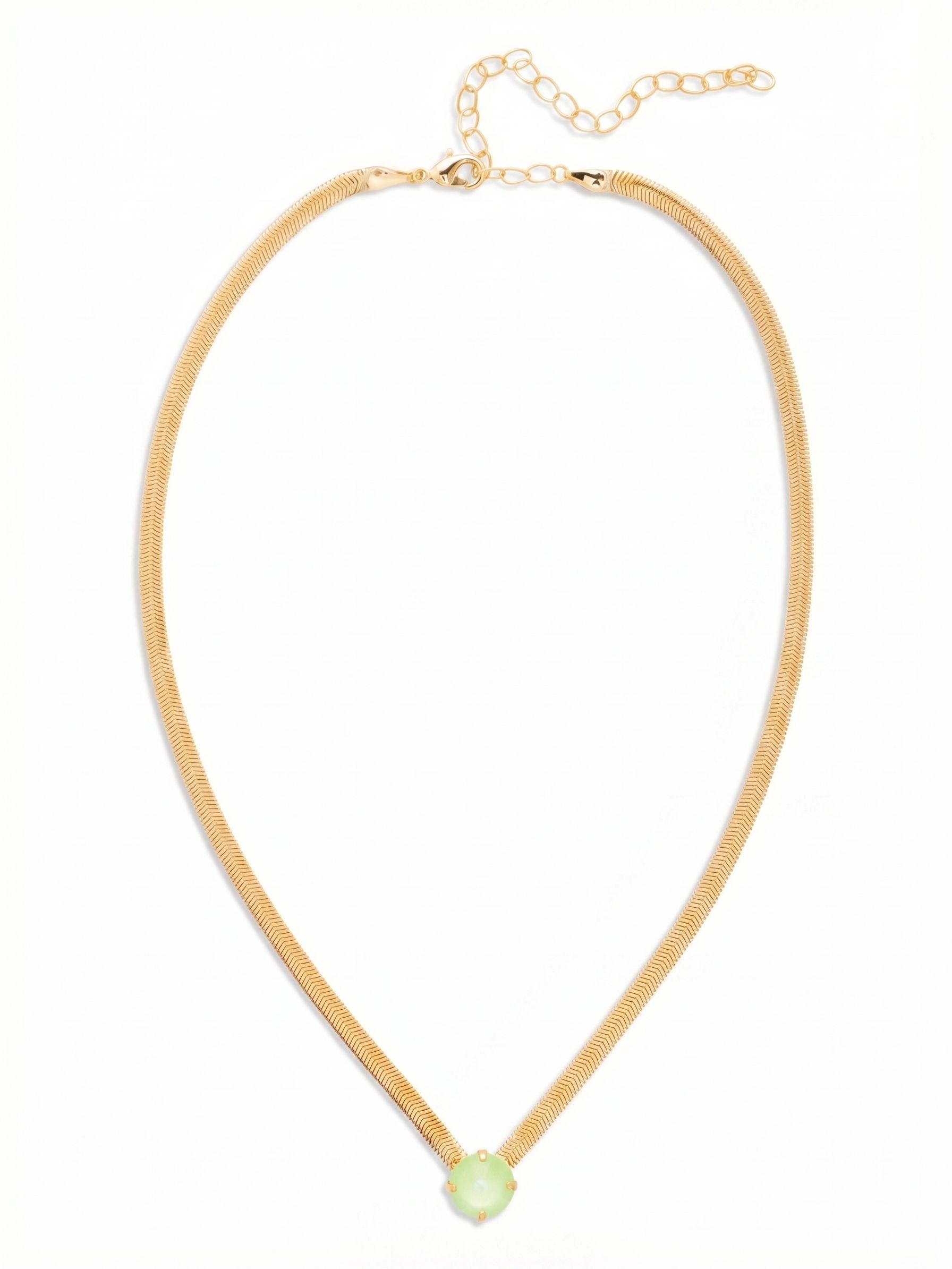 Rowan Pendant Necklace - NFP17BGLGD - <p>The Rowan Pendant Necklace features a single rivoli round cut crystal on a thin snake chain, secured with a lobster claw clasp.</p>