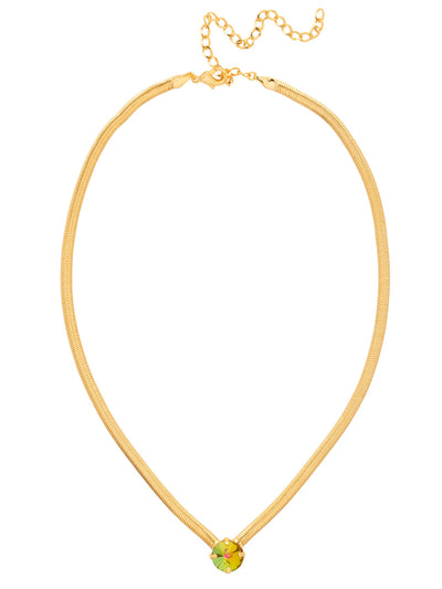 Rowan Pendant Necklace - NFP17BGVO - <p>The Rowan Pendant Necklace features a single rivoli round cut crystal on a thin snake chain, secured with a lobster claw clasp. From Sorrelli's Volcano collection in our Bright Gold-tone finish.</p>