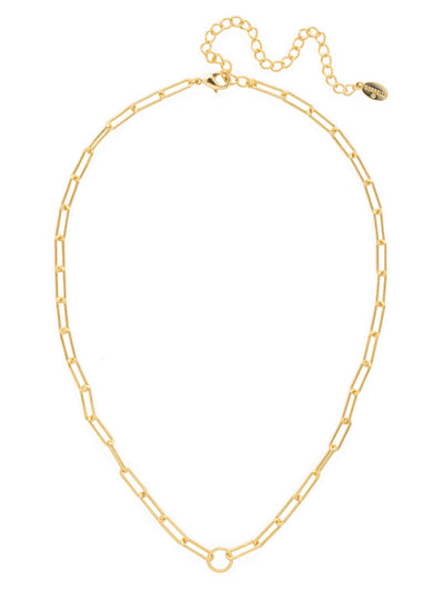 Paperclip Charm Pendant Necklace - NFR1BGMTL - <p>From Sorrelli's Bare Metallic collection in our Bright Gold-tone finish.</p>