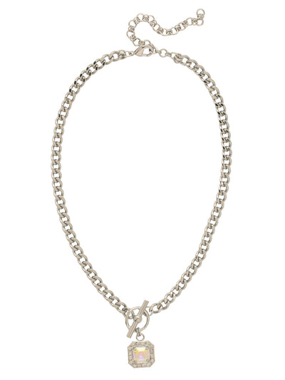 Autumn Pendant Necklace - NFS5PDCAB - <p>The Autumn Pendant Necklace features a striking crystal-embellished imperial square halo elegantly dangling from a chunky chain, complete with a stylish front toggle detail. Adjustable for the perfect fit, it’s secured with a lobster claw clasp for added ease and sophistication. From Sorrelli's Crystal Aurora Borealis collection in our Palladium finish.</p>