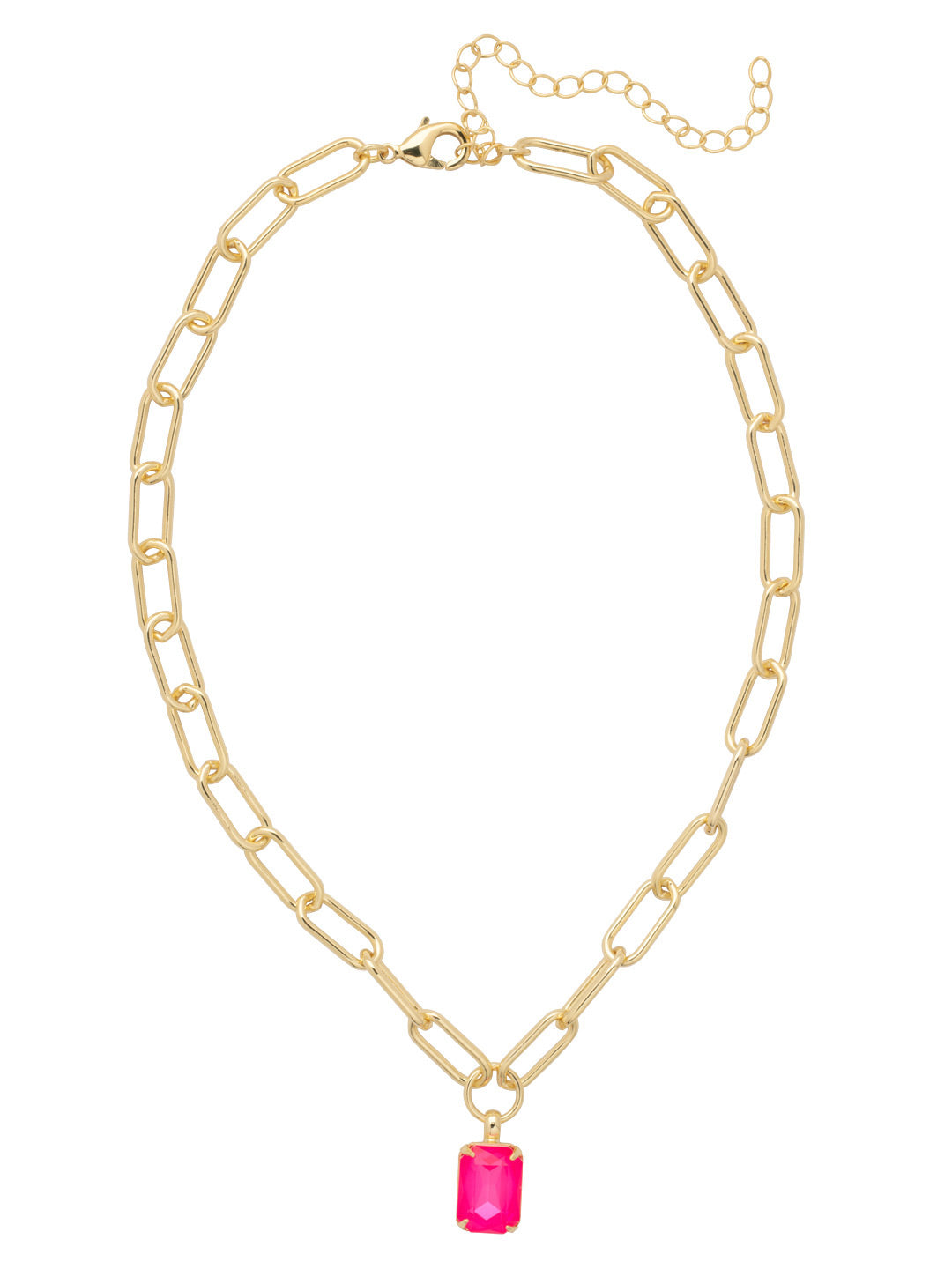 Nia Pendant Necklace - NFS7BGETP - <p>The Nia Pendant Necklace features an emerald cut pendant on an adjustable large chunky paperclip chain, secured with a lobster claw clasp. (16-20 inches)</p>