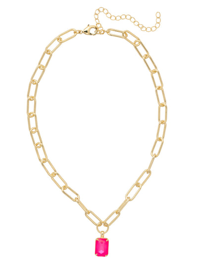 Nia Pendant Necklace - NFS7BGETP - <p>The Nia Pendant Necklace features an emerald cut pendant on an adjustable large chunky paperclip chain, secured with a lobster claw clasp. (16-20 inches)</p>