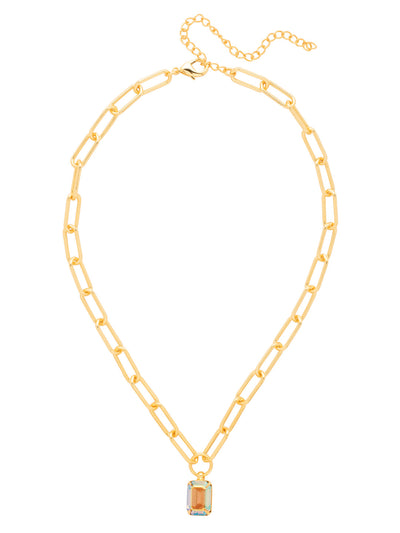 Nia Pendant Necklace - NFS7BGLCA - <p>The Nia Pendant Necklace features an emerald cut pendant on an adjustable large chunky paperclip chain, secured with a lobster claw clasp. (16-20 inches) From Sorrelli's Light Colorado Aurora Borealis collection in our Bright Gold-tone finish.</p>