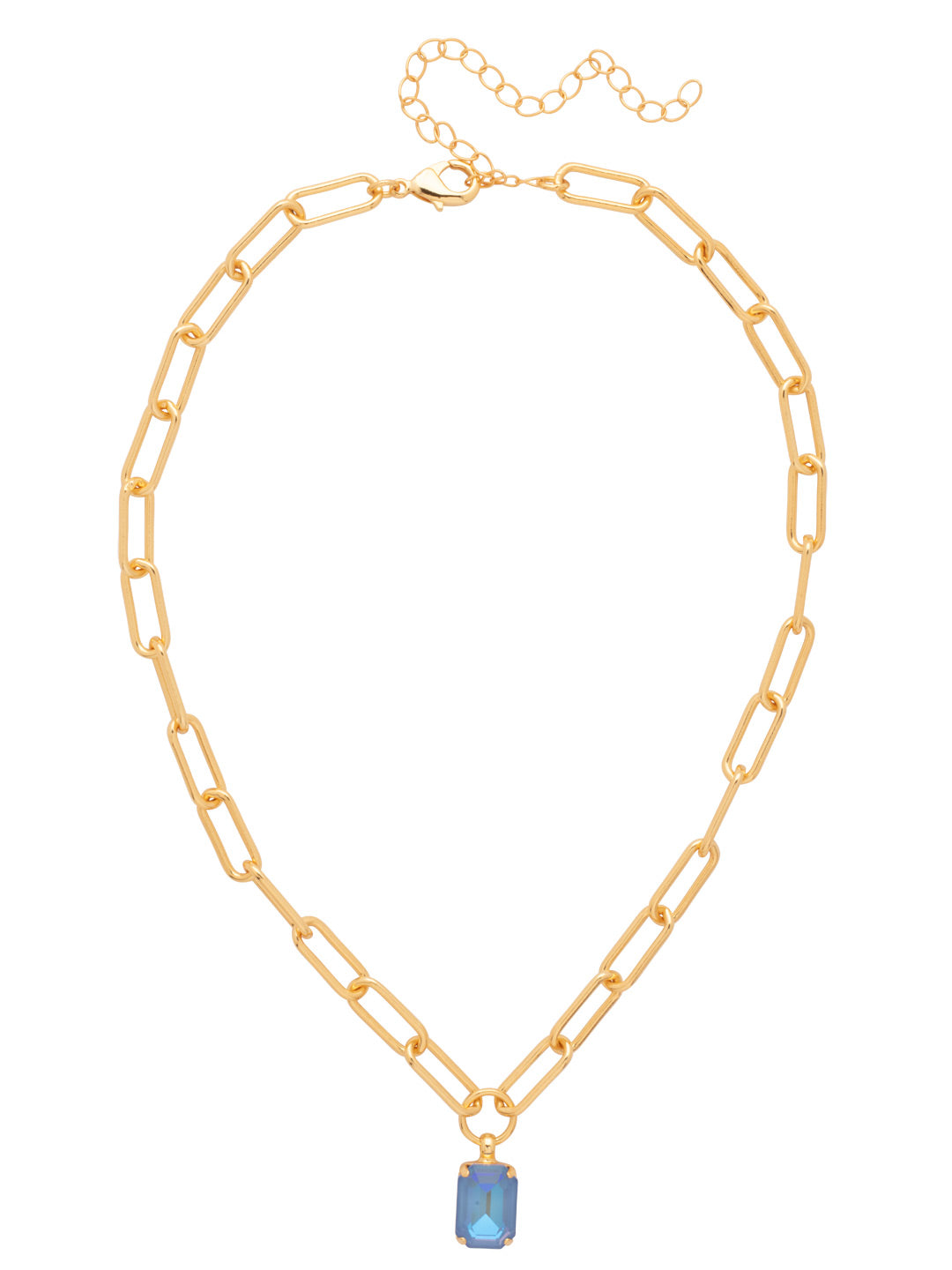 Nia Pendant Necklace - NFS7BGOCD - <p>The Nia Pendant Necklace features an emerald cut pendant on an adjustable large chunky paperclip chain, secured with a lobster claw clasp. (16-20 inches) From Sorrelli's Ocean Delite collection in our Bright Gold-tone finish.</p>