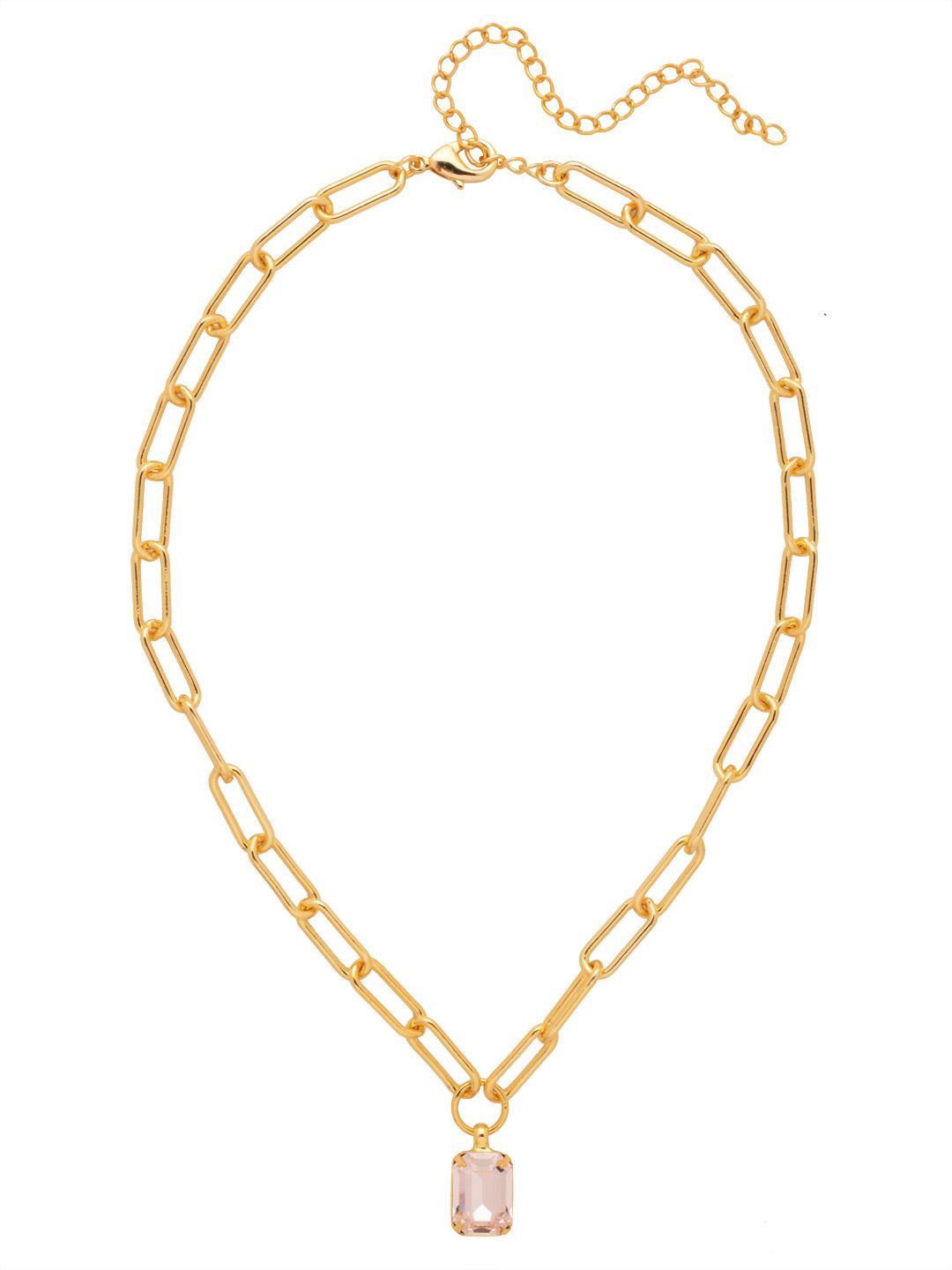 Nia Pendant Necklace - NFS7BGSIL - <p>The Nia Pendant Necklace features an emerald cut pendant on an adjustable large chunky paperclip chain, secured with a lobster claw clasp. (16-20 inches) From Sorrelli's Silk collection in our Bright Gold-tone finish.</p>