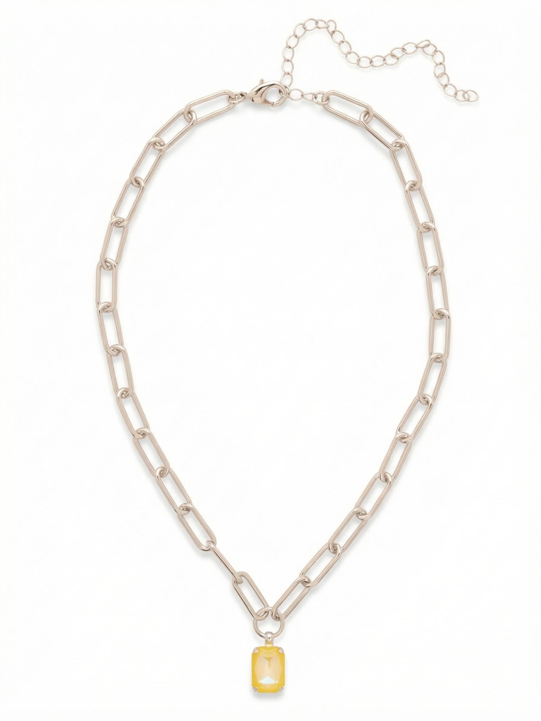 Nia Pendant Necklace - NFS7PDLTD - <p>The Nia Pendant Necklace features an emerald cut pendant on an adjustable large chunky paperclip chain, secured with a lobster claw clasp. (16-20 inches)</p>