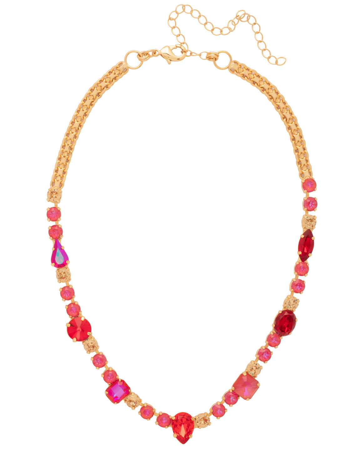 Bevy Tennis Necklace - NFT2BGRCP - <p>Add a touch of glamour to your look with the Bevy Tennis Necklace, featuring a thick chain embellished with sparkling assorted crystals. This exquisite necklace is adjustable and fastens securely with a lobster claw clasp, making it a must-have accessory. (16in-20in) From Sorrelli's Red Carpet collection in our Bright Gold-tone finish.</p>