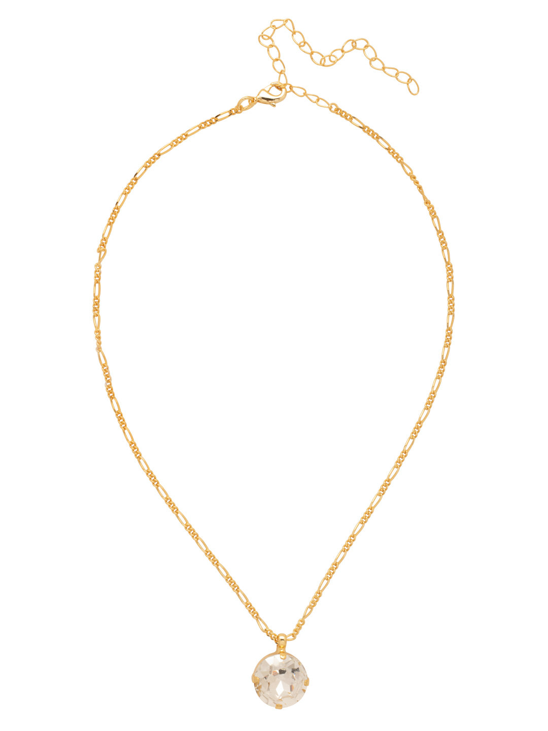 Kelly Pendant Necklace - NFT44BGCRY - <p>The Kelly Pendant Necklace features a single bold round-cut crystal dangling on a simple chain, adjsutable and secured with a lobster claw clasp. From Sorrelli's Crystal collection in our Bright Gold-tone finish.</p>