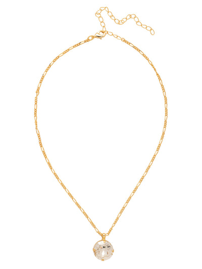 Kelly Pendant Necklace - NFT44BGCRY - <p>The Kelly Pendant Necklace features a single bold round-cut crystal dangling on a simple chain, adjsutable and secured with a lobster claw clasp. From Sorrelli's Crystal collection in our Bright Gold-tone finish.</p>