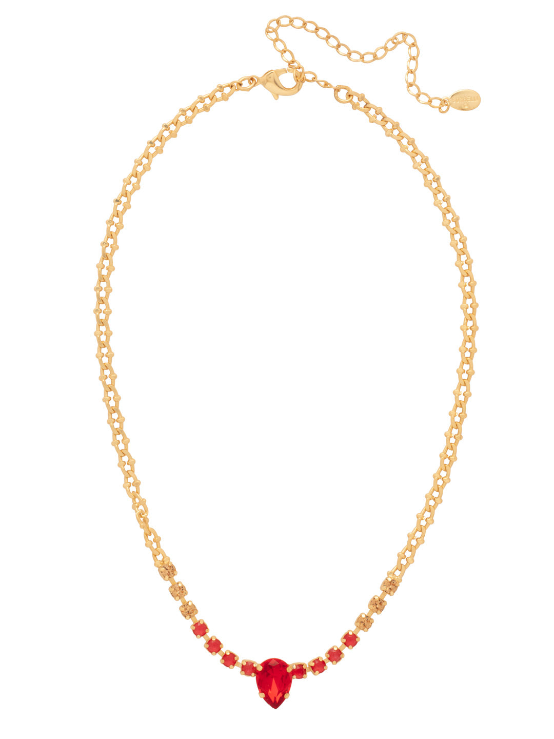 Kamri Pendant Necklace - NFT5BGRCP - <p>Elevate your style with the Kamri Pendant Necklace, showcasing a striking pear-cut crystal at the base, while round-cut crystals elegantly transition into the kettle chain. This adjustable piece is finished with a secure lobster claw clasp, making it a perfect accessory for any occasion. From Sorrelli's Red Carpet collection in our Bright Gold-tone finish.</p>