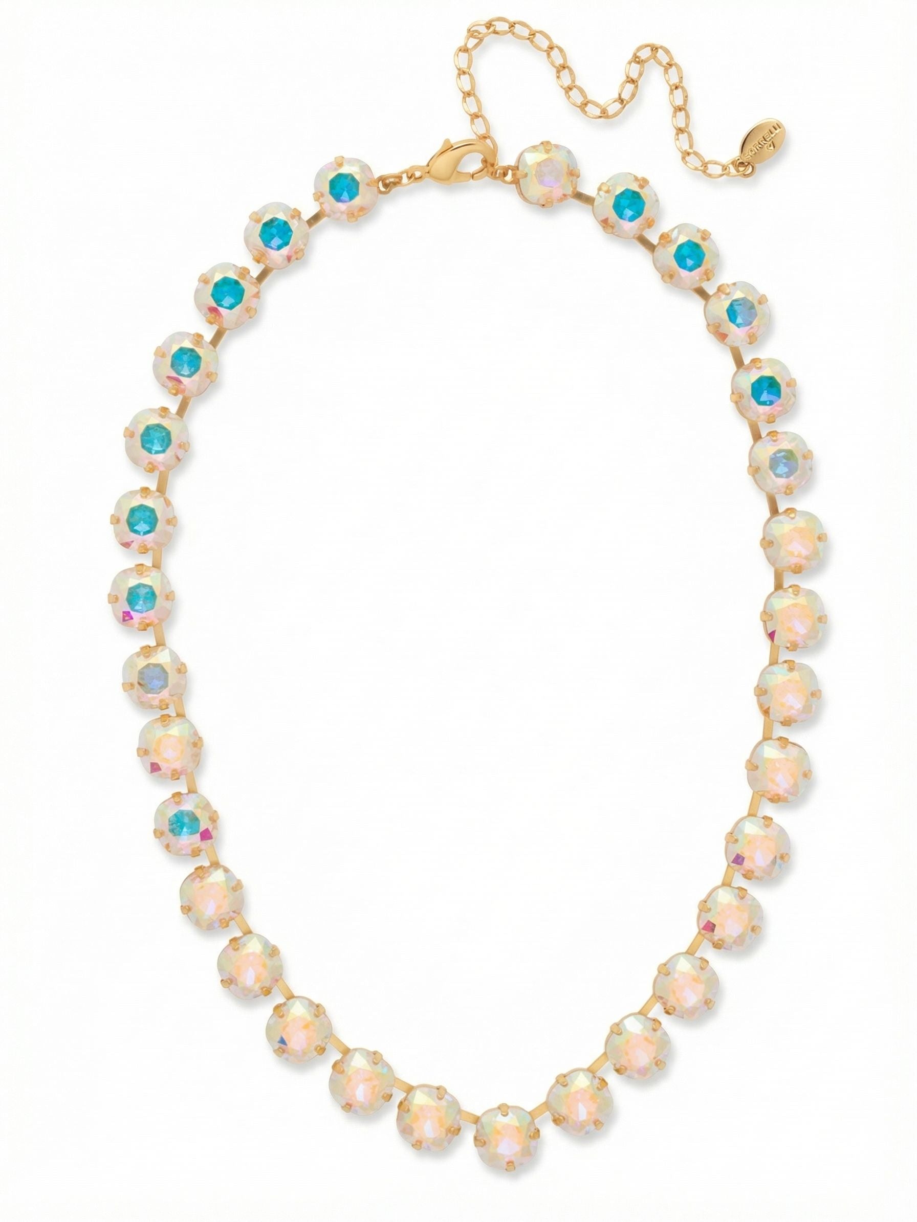 Halcyon Tennis Necklace - NFT6BGCAB - <p>The Halcyon Tennis Necklace features a stunning full line of cushion-cut crystals that radiate elegance and sparkle, creating a timeless piece for any occasion. Adjustable for the perfect fit and secured with a lobster claw clasp, this necklace is a beautiful addition to your jewelry collection. (16-20 inches)</p>