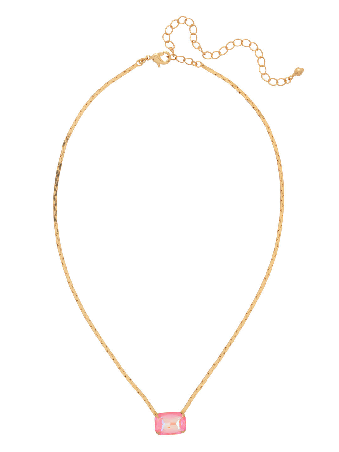 Everyday Pendant Necklace - NFU55BGLRD - <p>The Everyday Pendant Necklace features a single chunky emerald cut crystal at the base of an adjustable diamond cobra chain, secured with a lobster claw clasp. From Sorrelli's Light Rose Delite collection in our Bright Gold-tone finish.</p>