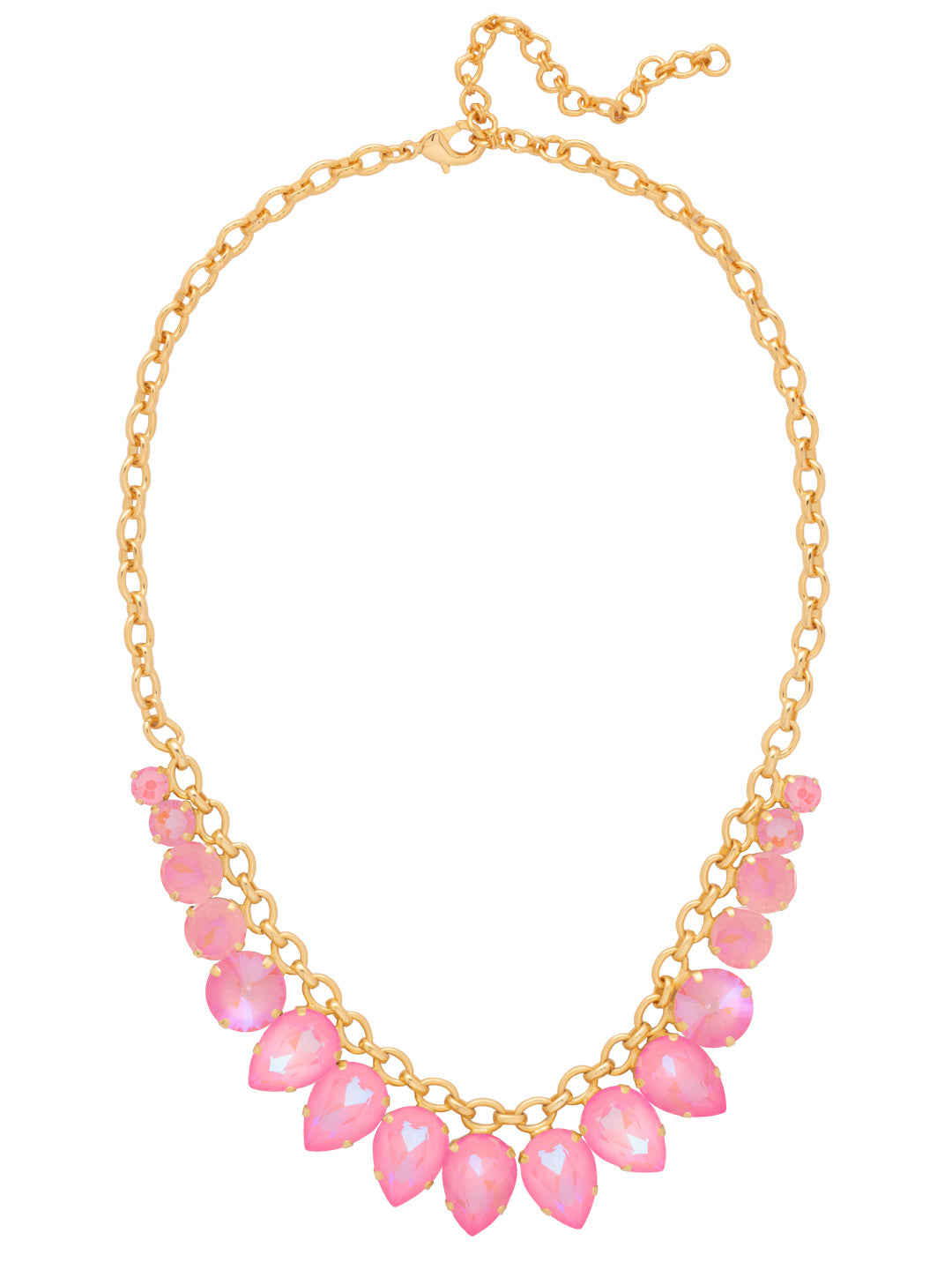 Perfect Pear Tennis Necklace - NFV1BGLRD - <p>The Perfect Pear Tennis Necklace features a stunning flow of pear-cut crystals descending into round-cut crystals on an adjustable chain, secured with a lobster claw clasp. (16-20 inches) From Sorrelli's Light Rose Delite collection in our Bright Gold-tone finish.</p>