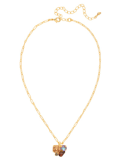 Anika Pendant Necklace - NFY11BGHNB - <p>The Anika Pendant Necklace features a pendant of assorted cut crystals on an adjustable chain, secured with a lobster claw clasp. From Sorrelli's Honey Bourbon collection in our Bright Gold-tone finish.</p>