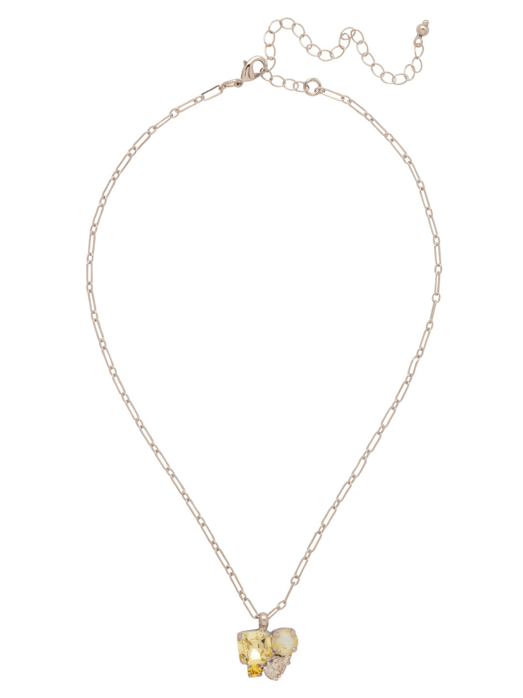 Anika Pendant Necklace - NFY11PDLZ - <p>The Anika Pendant Necklace features a pendant of assorted cut crystals on an adjustable chain, secured with a lobster claw clasp. From Sorrelli's Lemon Zest collection in our Palladium finish.</p>