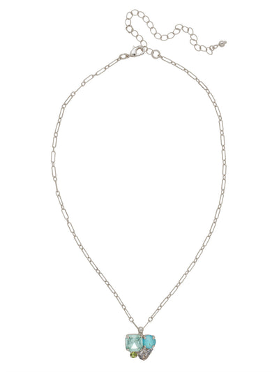 Anika Pendant Necklace - NFY11PDOC - <p>The Anika Pendant Necklace features a pendant of assorted cut crystals on an adjustable chain, secured with a lobster claw clasp. From Sorrelli's Ocean collection in our Palladium finish.</p>