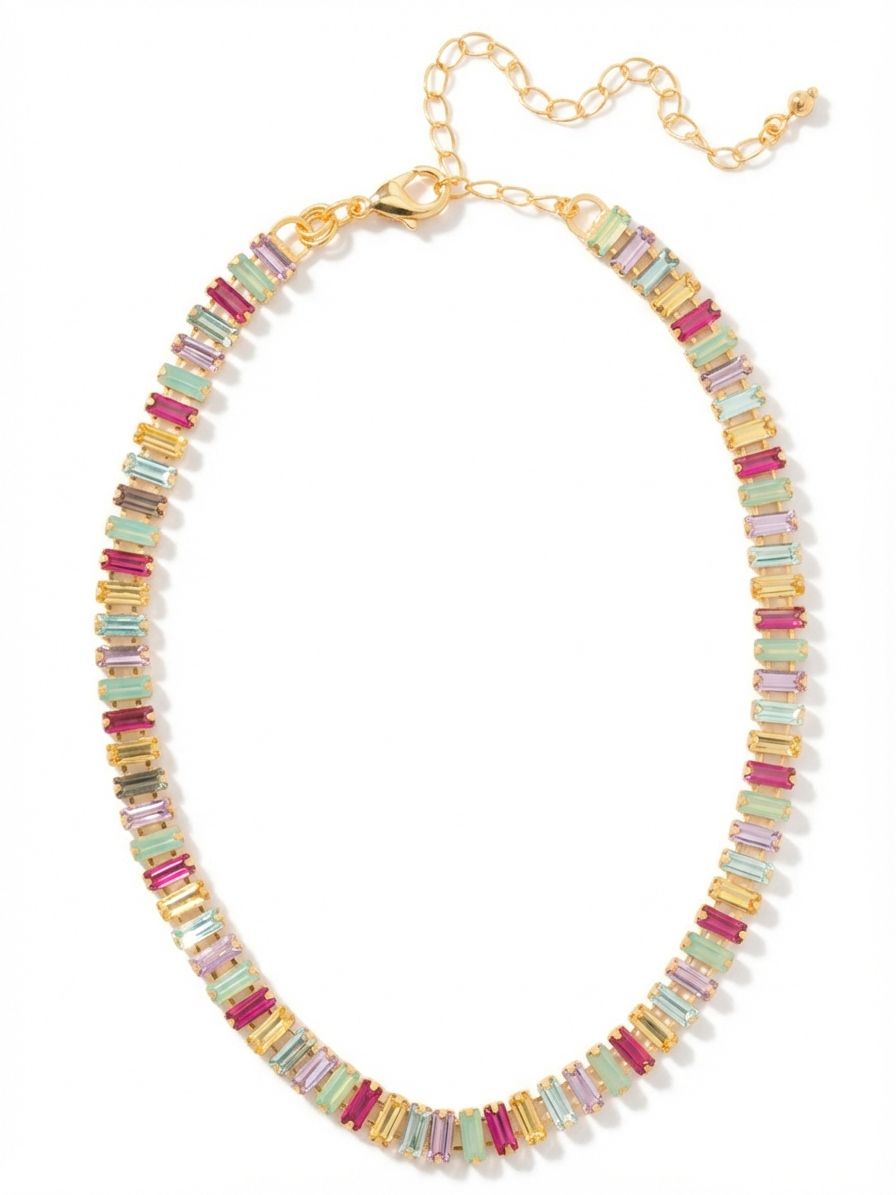 Bianca Choker Tennis Necklace - NFY55BGCPO - <p>The Bianca Choker Tennis Necklace features a series of assorted baguette-cut crystals set in a structured, linear design. An adjustable extender and lobster clasp allow for a personalized fit and a bold, geometric look. From Sorrelli's Candy Pop collection in our Bright Gold-tone finish.</p>