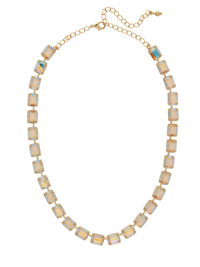 Octavia Repeating Tennis Necklace - NFY7BGCAB - <p>The Octavia Repeating Tennis Necklace features a full line of mini emerald-cut crystals with a 4 inch adjustable extension chain, secured with a lobster claw clasp. (16-20 inches) From Sorrelli's Crystal Aurora Borealis collection in our Bright Gold-tone finish.</p>