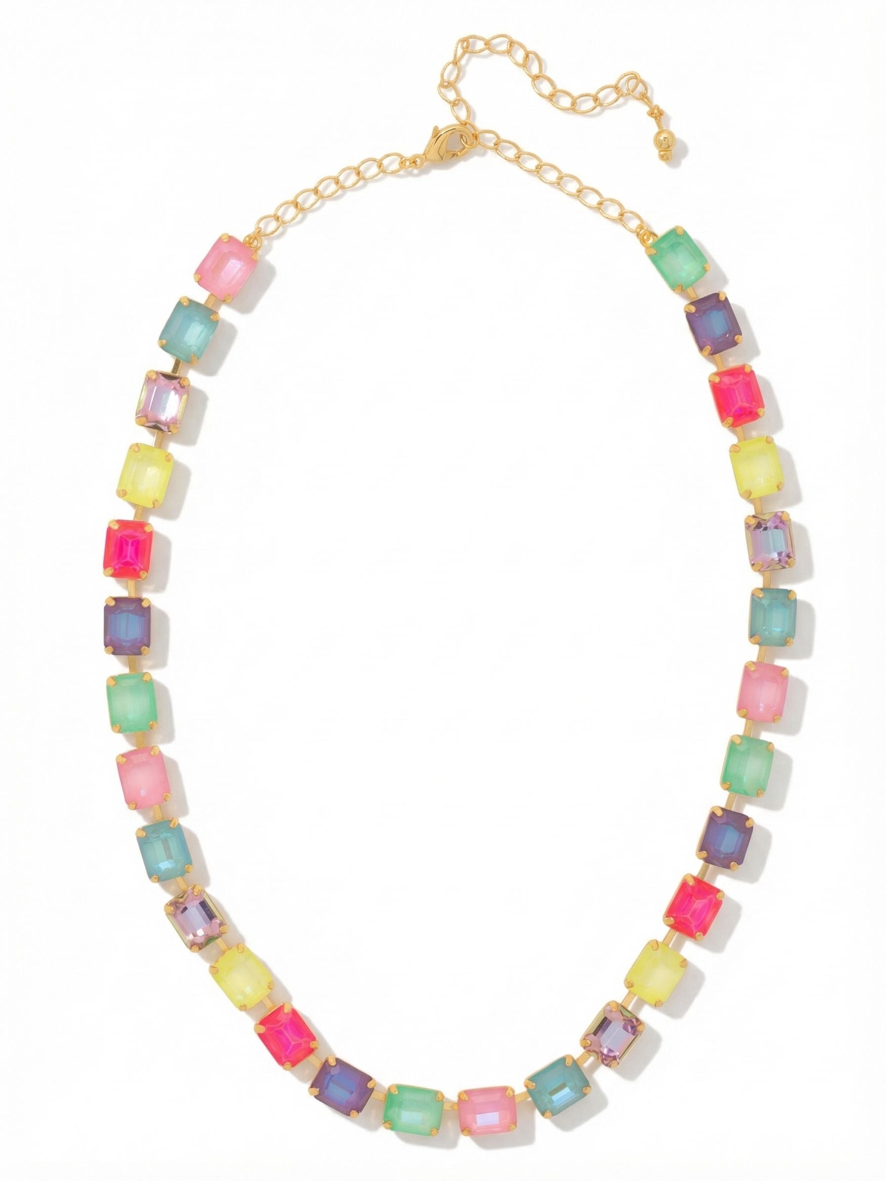 Octavia Repeating Tennis Necklace - NFY7BGCCA - <p>The Octavia Repeating Tennis Necklace features a full line of mini emerald-cut crystals with a 4 inch adjustable extension chain, secured with a lobster claw clasp. (16-20 inches) From Sorrelli's Candy Carnival collection in our Bright Gold-tone finish.</p>