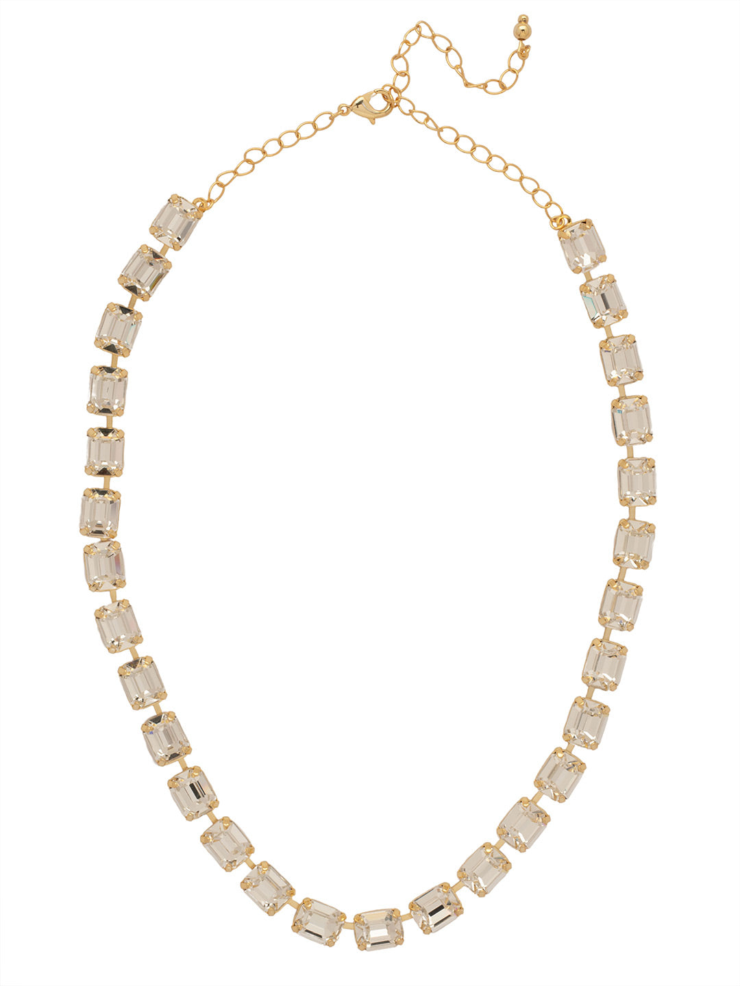 Octavia Repeating Tennis Necklace - NFY7BGCRY - <p>The Octavia Repeating Tennis Necklace features a full line of mini emerald-cut crystals with a 4 inch adjustable extension chain, secured with a lobster claw clasp. (16-20 inches) From Sorrelli's Crystal collection in our Bright Gold-tone finish.</p>