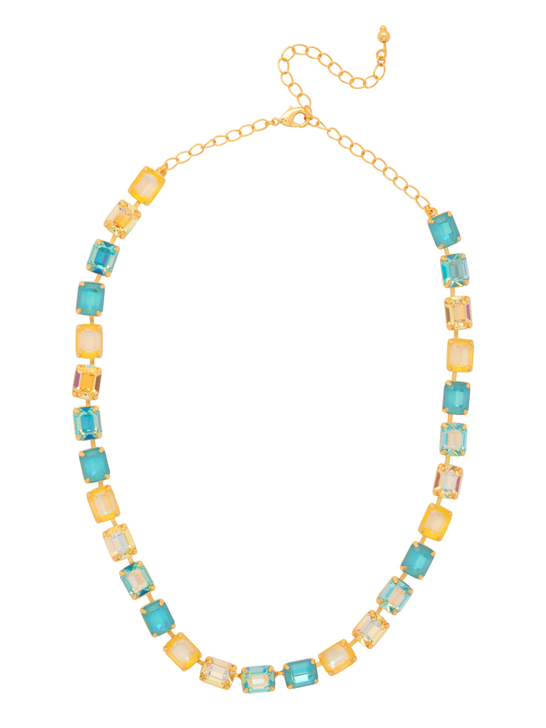 Octavia Repeating Tennis Necklace - NFY7BGCSD - <p>The Octavia Repeating Tennis Necklace features a full line of mini emerald-cut crystals with a 4 inch adjustable extension chain, secured with a lobster claw clasp. (16-20 inches) From Sorrelli's Coastal Dreams collection in our Bright Gold-tone finish.</p>