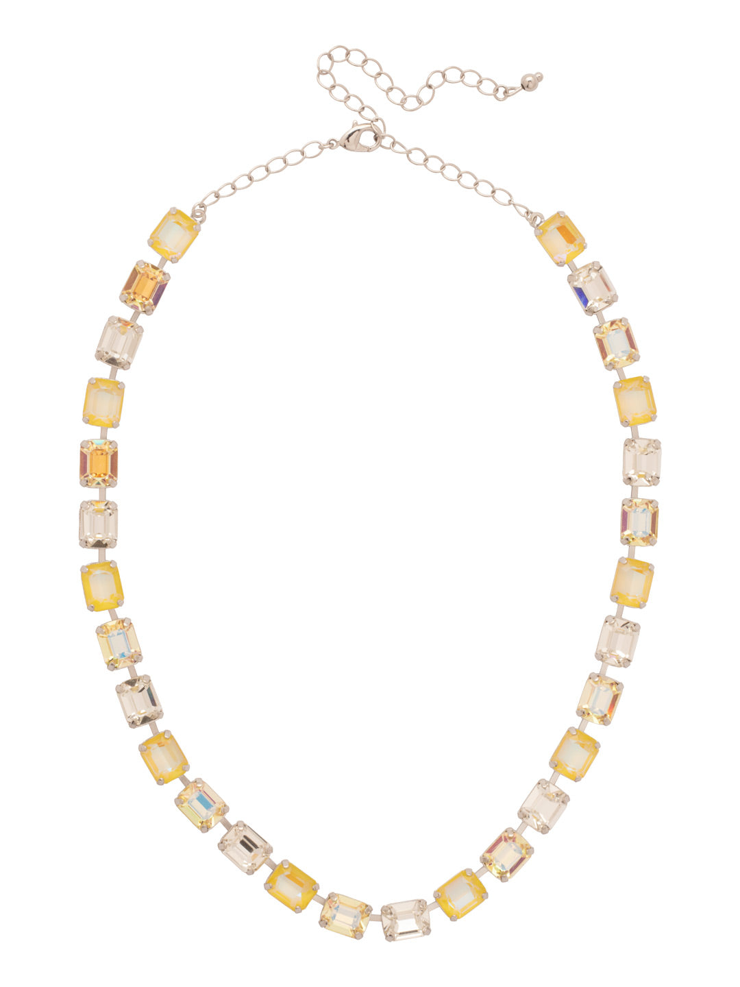 Octavia Repeating Tennis Necklace - NFY7PDLZ - <p>The Octavia Repeating Tennis Necklace features a full line of mini emerald-cut crystals with a 4 inch adjustable extension chain, secured with a lobster claw clasp. (16-20 inches) From Sorrelli's Lemon Zest collection in our Palladium finish.</p>