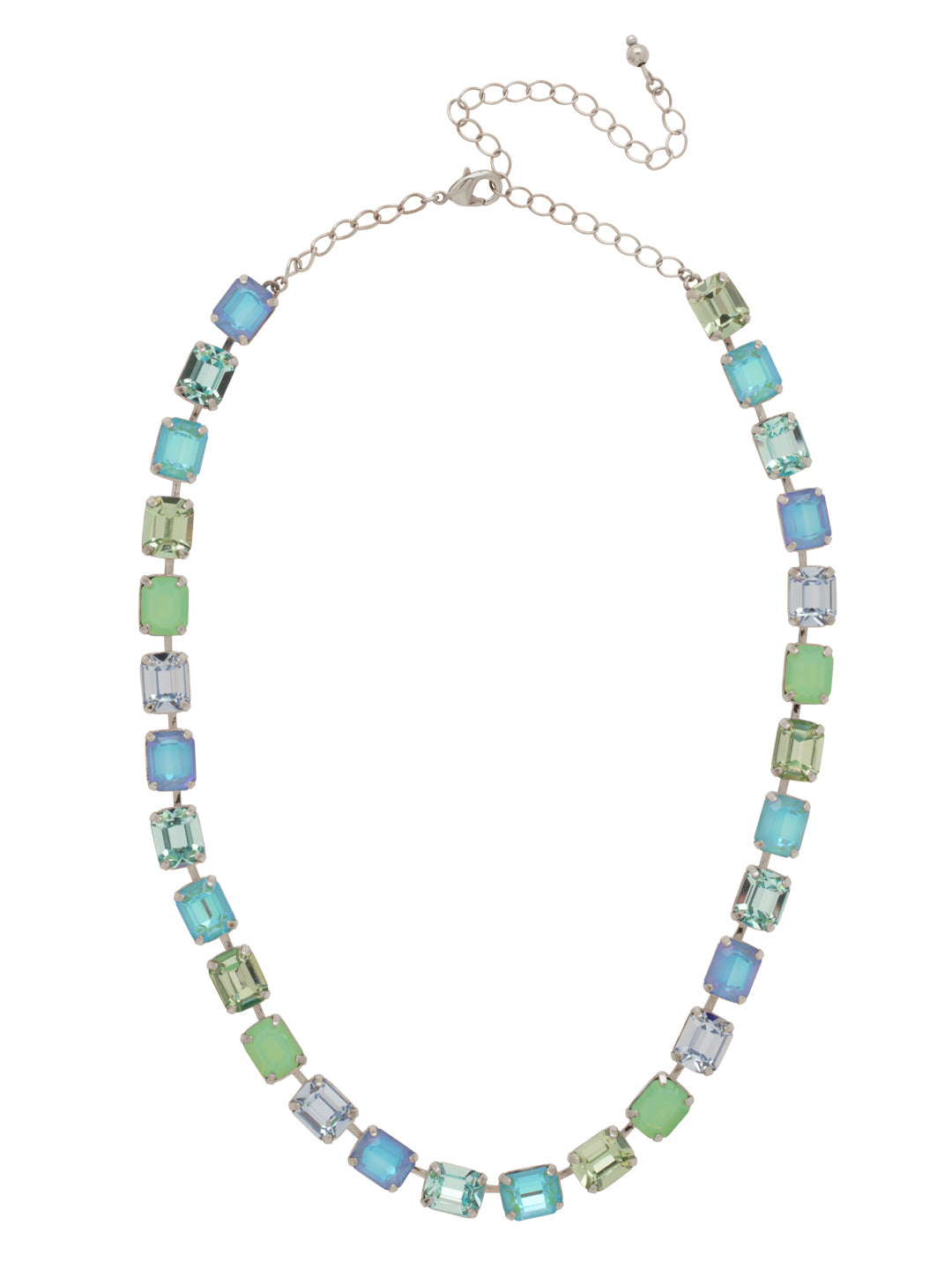 Octavia Repeating Tennis Necklace - NFY7PDOC - <p>The Octavia Repeating Tennis Necklace features a full line of mini emerald-cut crystals with a 4 inch adjustable extension chain, secured with a lobster claw clasp. (16-20 inches) From Sorrelli's Ocean collection in our Palladium finish.</p>