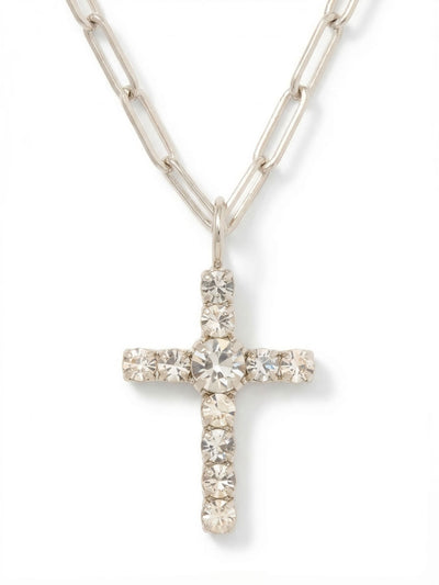 Cross Paperclip Pendant Necklace - NFZ11PDCRY