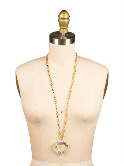 Crystal Heart Long Pendant Necklace - NFZ13BGCCA