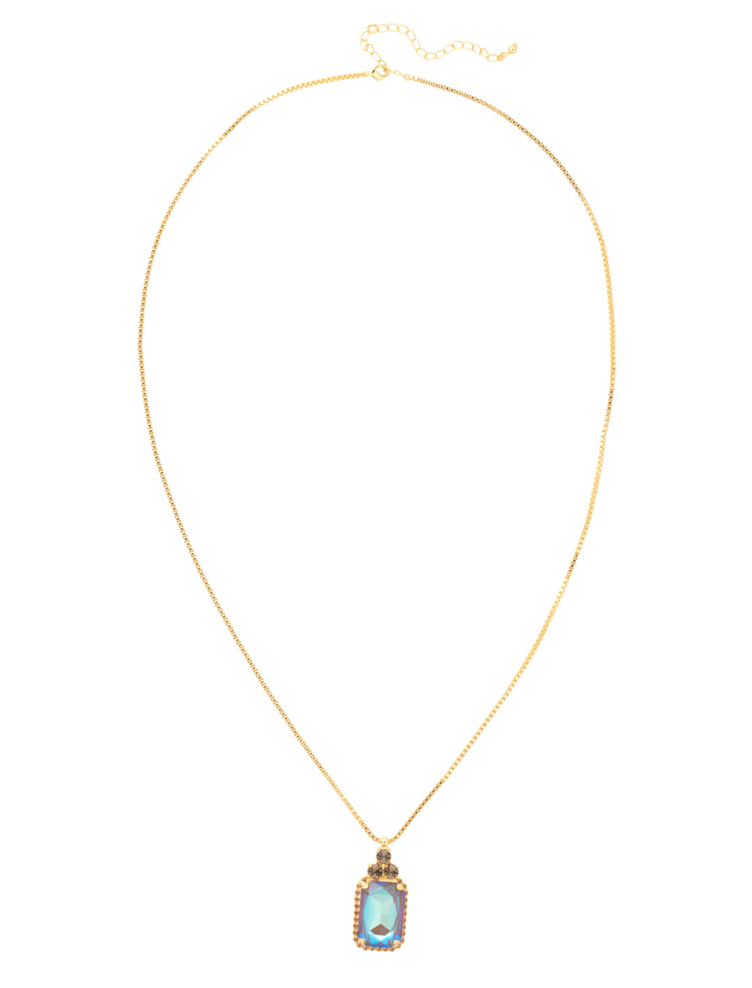 Viretta Embellished Pendant Necklace - NFZ15BGCSM - <p>The Viretta Embellished Pendant Necklace features an embellished emerald-cut crystal pendant on a long, adjustable chain, secured with a lobster claw clasp. (32-36 inches) From Sorrelli's Cashmere collection in our Bright Gold-tone finish.</p>