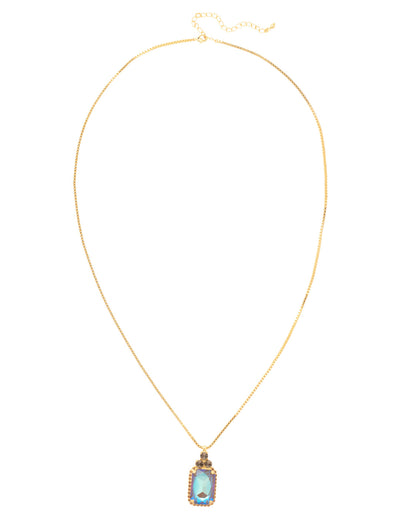 Viretta Embellished Pendant Necklace - NFZ15BGCSM - <p>The Viretta Embellished Pendant Necklace features an embellished emerald-cut crystal pendant on a long, adjustable chain, secured with a lobster claw clasp. (32-36 inches) From Sorrelli's Cashmere collection in our Bright Gold-tone finish.</p>