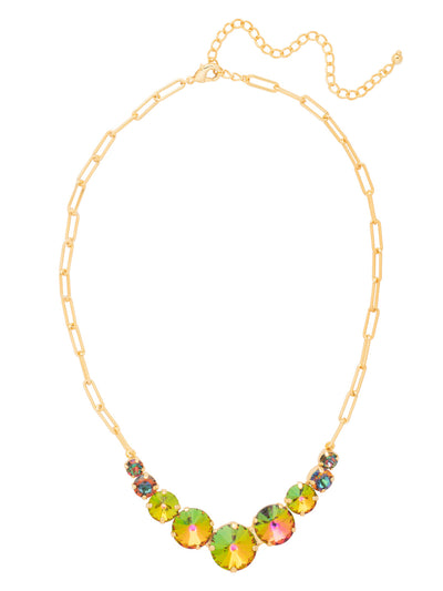 Calista Tennis Necklace - NFZ1BGVO - <p>Fun and Flirty, the Calista Tennis Necklace features an assortment of round-cut crystals on an adjustable chain, secured with a lobster claw clasp. (16-20 inches) From Sorrelli's Volcano collection in our Bright Gold-tone finish.</p>