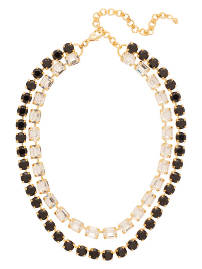 Marci Tennis Necklace - NFZ2BGEM - <p>The Marci Tennis Necklace features a line of emerald-cut crystals and a line of round-cut crystals, layered together as one necklace. The lobster claw clasp with extension chain ensures a secure and customizable fit.</p>