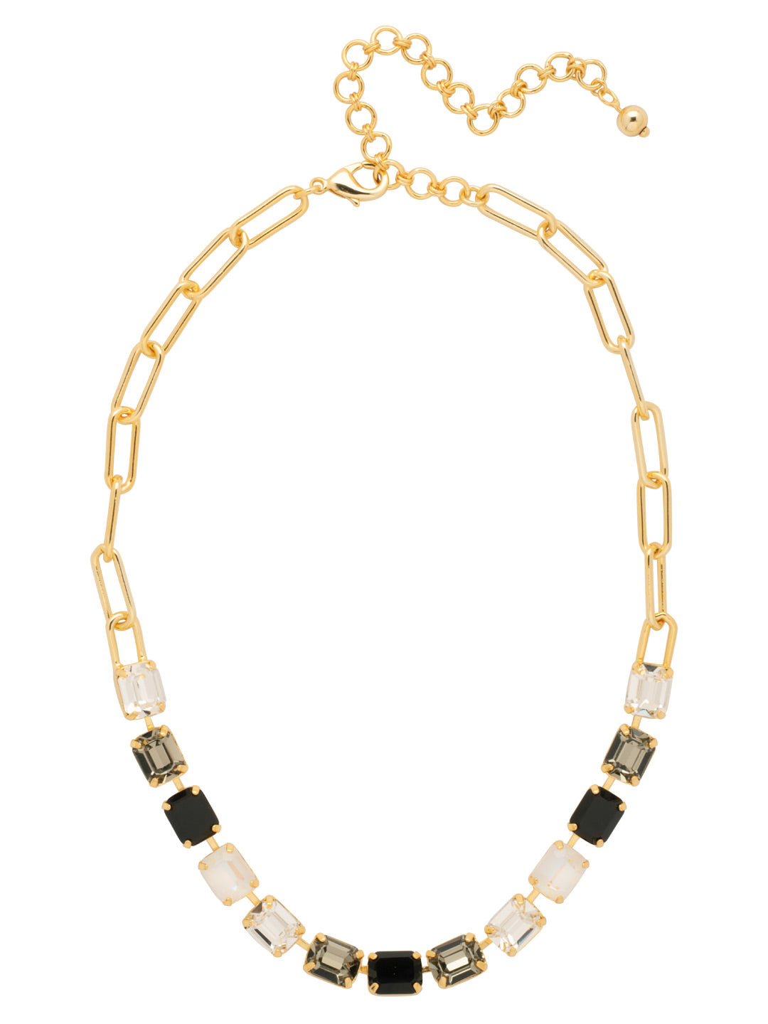 Octavia Paperclip Tennis Necklace - NFZ3BGSNI - <p>The Octavia Paperclip Tennis Necklace features a line of emerald-cut crystals on an adjustable chunky paperclip chain, secured with a lobster claw clasp. (16-20 inches) From Sorrelli's Starry Night collection in our Bright Gold-tone finish.</p>