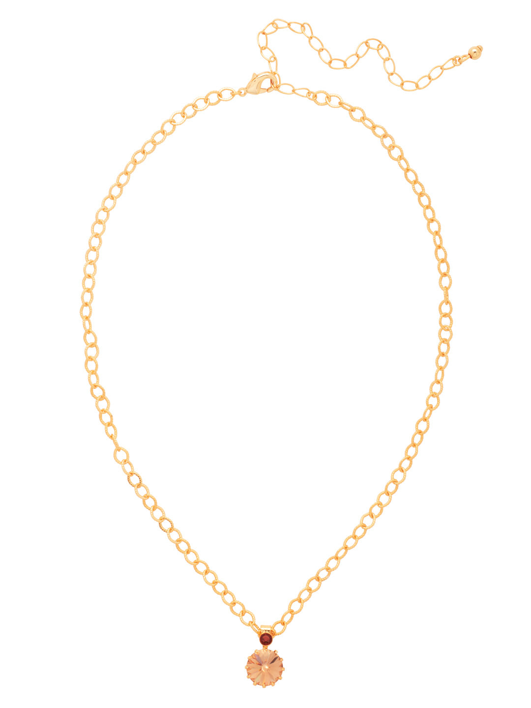 Regal Rivoli Pendant Necklace - NFZ4BGHNB - <p>Lightweight yet dazzling, the Regal Rivoli Pendant Necklace features a single round Rivoli-cut crystal accented with a tiny crystal detail above. Suspended on an adjustable small loop chain with a lobster claw clasp, it’s a delicate sparkle for any occasion. (16-20 inches) From Sorrelli's Honey Bourbon collection in our Bright Gold-tone finish.</p>