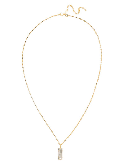 Effie Long Pendant Necklace - NFZ55BGCRY - <p>The Effie Long Pendant Necklace features a bold baguette crystal suspended from a delicate beaded chain, finished with an adjustable clasp for a look that’s sleek, modern, and effortlessly versatile. (32 inches - 36 inches) From Sorrelli's Crystal collection in our Bright Gold-tone finish.</p>