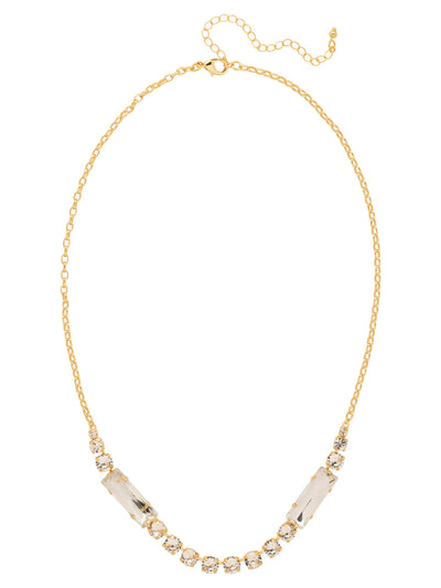 Effie Tennis Necklace - NFZ5BGCRY - <p>The Effie Tennis Necklace features bold baguette crystals framed by round cut crystals along a classic chain, finished with an adjustable clasp for a look that’s sleek, radiant, and effortlessly statement-making. (23 3/4 inches - 27 3/4 inches) From Sorrelli's Crystal collection in our Bright Gold-tone finish.</p>