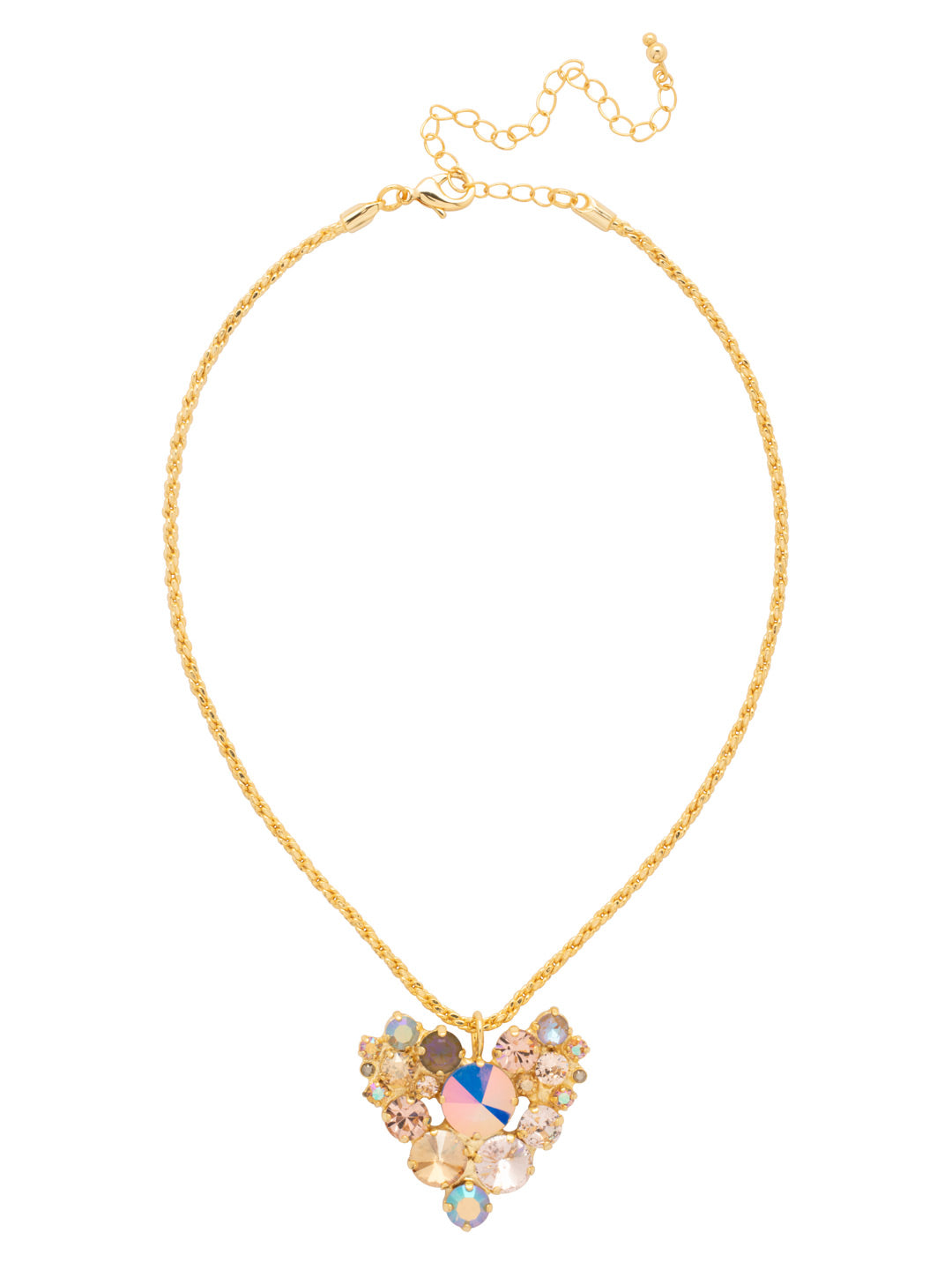 Jolie Pendant Necklace - NFZ7BGCHA - <p>The Jolie Pendant Necklace features an assorted-cut crystal cluster heart pendant on an adjustable, rounded snake chain, secured with a lobster claw clasp. (16-20 inches) From Sorrelli's Chai Latte collection in our Bright Gold-tone finish.</p>