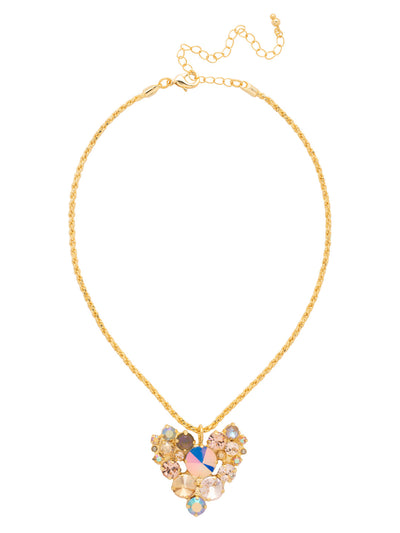 Jolie Pendant Necklace - NFZ7BGCHA - <p>The Jolie Pendant Necklace features an assorted-cut crystal cluster heart pendant on an adjustable, rounded snake chain, secured with a lobster claw clasp. (16-20 inches) From Sorrelli's Chai Latte collection in our Bright Gold-tone finish.</p>
